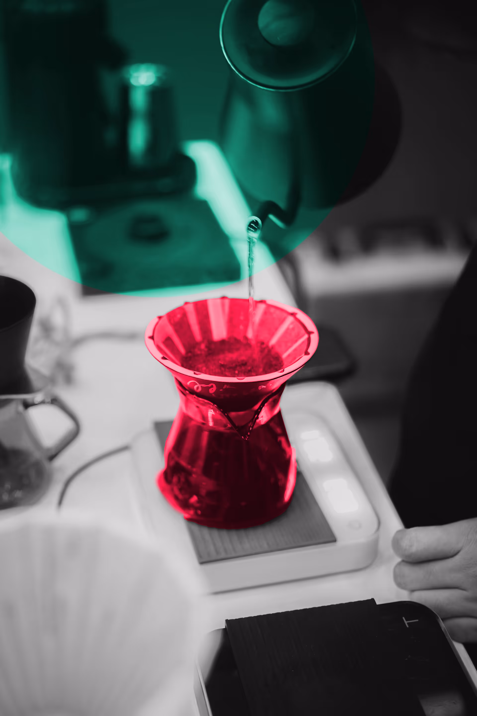 Coffee being brewed